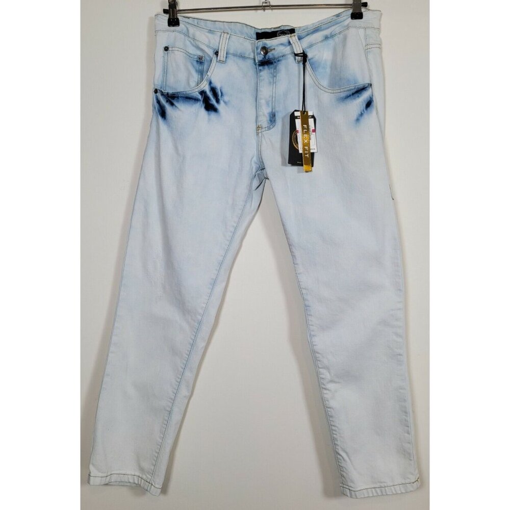 Maxi Milian Men's 34 / 30 Bleached Blue Jeans Soft Denim New Tags